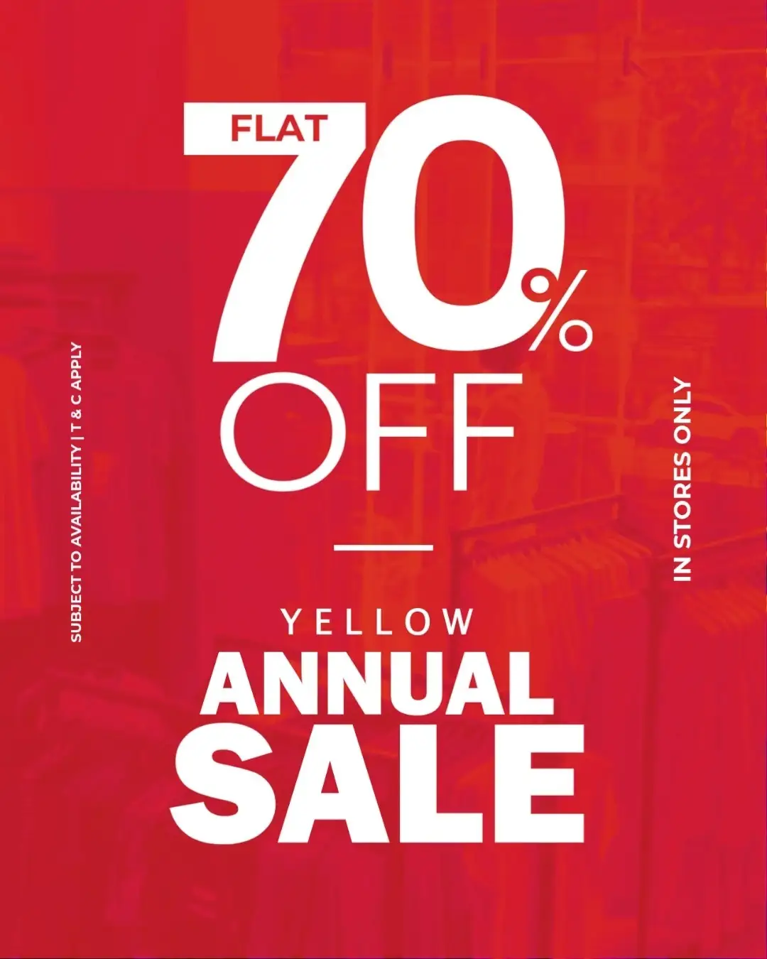 Yellow - Flat 70% Off Storewide On All Yellow Merchandise